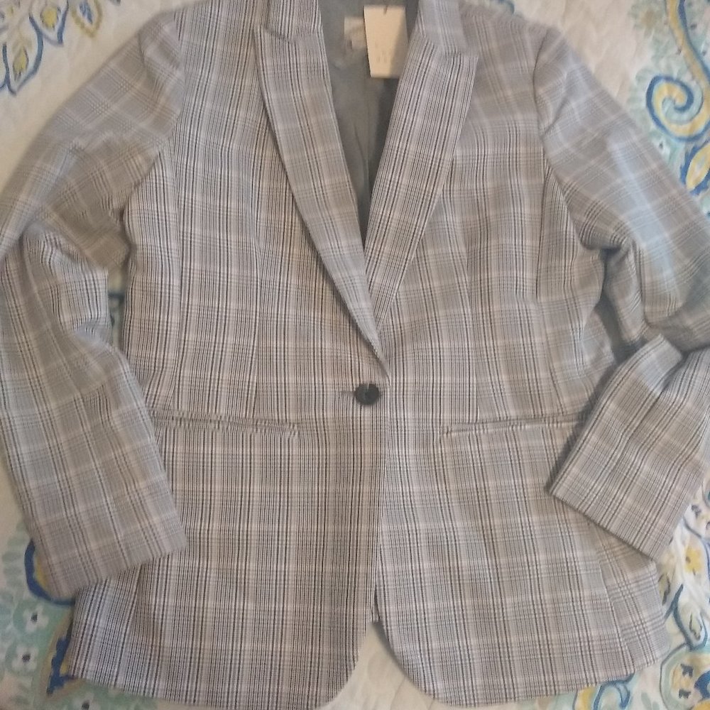 A New Day Plaid  Blazer Jacket NWTS